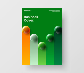 Wall Mural - amazing realistic spheres placard layout. unique magazine cover a4 vector design illustration.