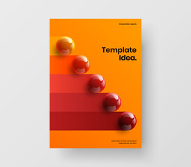 Wall Mural - simple company cover a4 design vector concept. premium realistic spheres corporate identity layout.