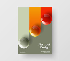 Canvas Print - vivid placard a4 vector design template. fresh realistic spheres brochure illustration.