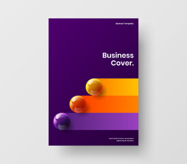 Wall Mural - clean realistic balls placard concept. modern annual report a4 vector design template.