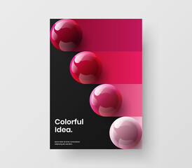 Canvas Print - trendy 3d balls corporate brochure concept. clean company identity vector design template.