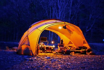 Wall Mural - tent at night