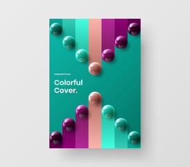 Wall Mural - original 3d spheres placard concept. premium magazine cover a4 design vector layout.