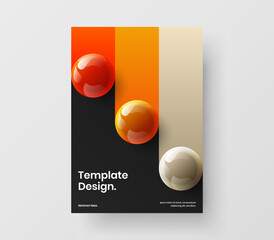 Wall Mural - bright cover a4 vector design layout. premium realistic balls handbill template.