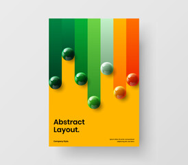 Wall Mural - vivid company identity a4 design vector template. multicolored 3d balls magazine cover illustration.