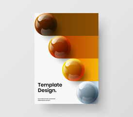 Wall Mural - colorful leaflet design vector template. amazing realistic balls journal cover layout.