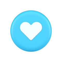 Wall Mural - dating application mobile interface button with heart social network communication 3d icon