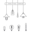 Collection of vintage symbols light bulbs and lamps.Edison light bulbs.Template for design. Business Signs, Logos, Elements, Labels, Sticker and Other Design Elements Vector illustration. Isolated