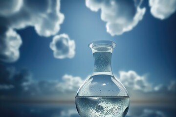 Wall Mural - Carafe of water and clouds in the air