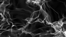 Smoke filling all available space on a black background. 3d render.