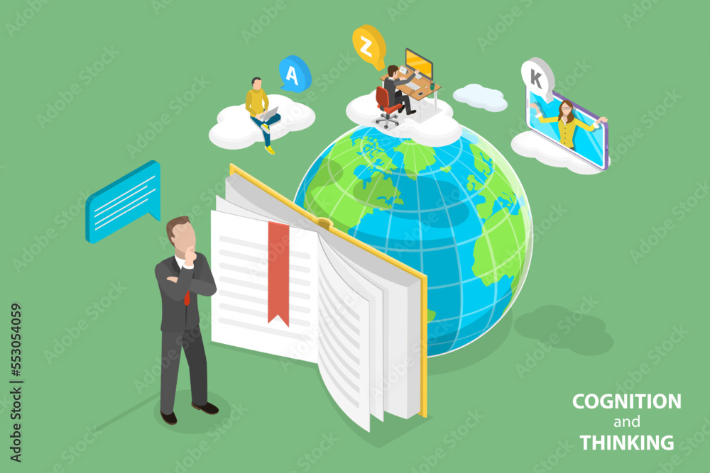 3D Isometric Flat Vector Conceptual Illustration of Cognition And ...