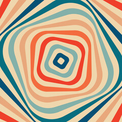 Sticker - Psychedelic retro groove tunnel background in muted warm tones. vector illustration. Pattern in the style of the seventies and sixties. Hippie style design