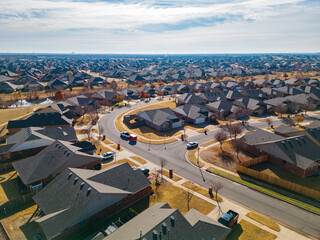 Canvas Print - Aerial view of some residence building