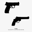 © andredesignstudio - guns silhouette vector illustration. isolated illustration
