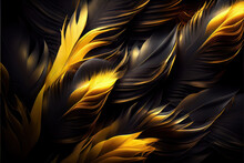 Black And Yellow Feathers Background As Beautiful Abstract Wallpaper Header