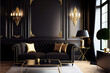 © Gbor - luxury black and gold living room interior