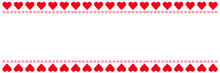 Hearts Border Design, Cute Valentines Day Vector Or Transparent Png Illustration, Pattern Of Hearts For Anniversary Or Wedding Announcements Or Invitations, Fun Love Concept, Red And Pink Hearts
