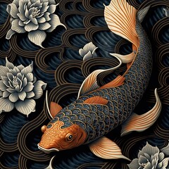 Koi Fish pattern design