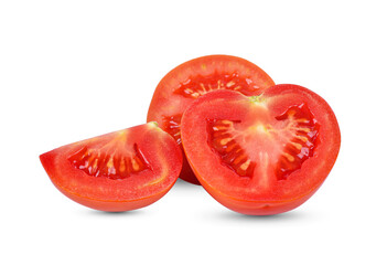 Wall Mural - Tomato slices isolated on white background