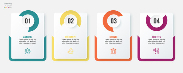 Infographic template business concept with step.