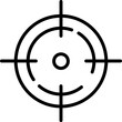 Simple aim icon, sniper sight, reticle, first person shooter
