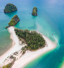 Aerial view of Hat Noppharat Thara Mu Ko Phi Phi National Park, Ao Nang, Krabi, Thailand