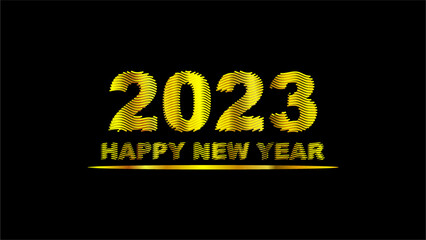 2023 text effect gold typography with black background vector