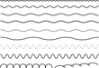 シンプルな飾り罫線・ラインのイラストセット（波線、波模様、点線）
