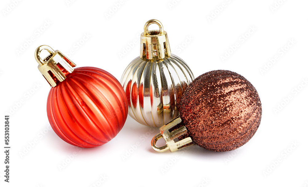 Stylish Christmas balls on white background