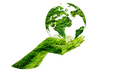 Wall Mural - Green globe inside concept  protecting the environment and nature