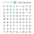 © bsd studio - Home business RGB color big icons set. Small manufacturing. Working remotely. Isolated vector illustrations. Simple filled line drawings collection. Editable stroke. Quicksand-Light font used