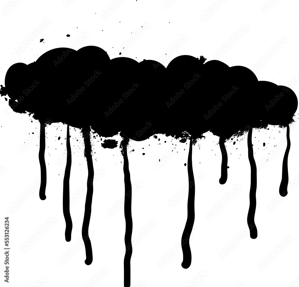 Black cloud dripping spray paint Stock Vector | Adobe Stock