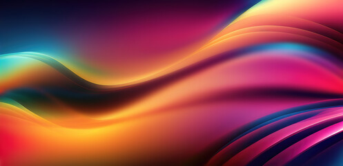 Wall Mural - colorful neon light lines as abstract wallpaper (generative ai)