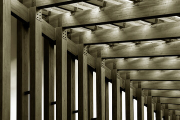 Poster - Interior of modern architecture. Building abstract background