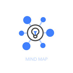 Fototapete - Simple visualised mind map icon symbol with a light bulb and a diagram.