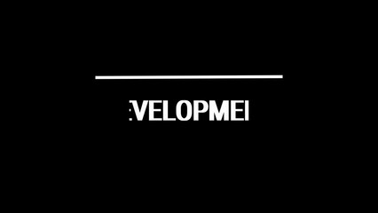 Development title reveal animation. Text design animation. Isolated on black background