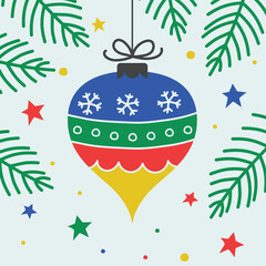 Wall Mural - Hand drawn Christmas ball. Vector illustration
