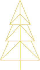 Wall Mural - Christmas tree gold line