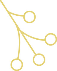 Wall Mural - Christmas berry gold line