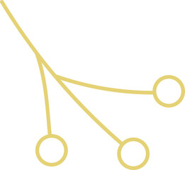Wall Mural - Christmas berry gold line