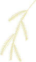 Wall Mural - Pine leaf gold line