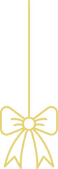 Wall Mural - Christmas bow bauble gold line