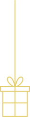 Wall Mural - Christmas present bauble gold line