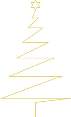 Wall Mural - Christmas tree gold line