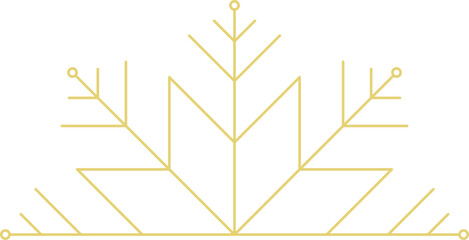 Wall Mural - Snowflake gold line