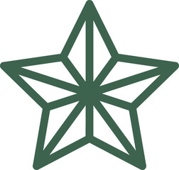 Wall Mural - Christmas star green line