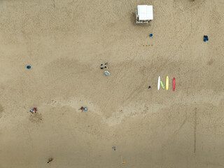 Poster - Birds eye view of people at the beach