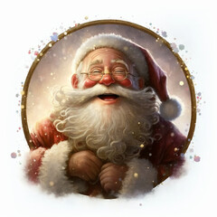 Illustration of jolly Santa Claus, digital art