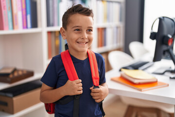 Sticker - Adorable hispanic toddler student smiling confident standing at library school