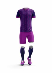 Wall Mural - Here is the front of customize mockup of soccer uniform that contain light and dark purple texture  